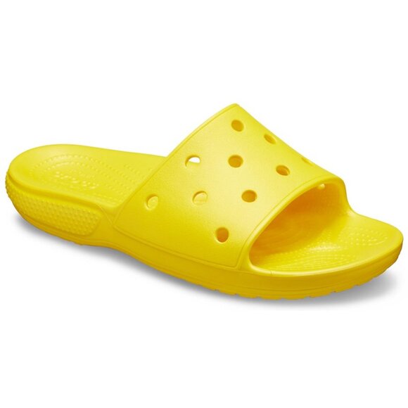 Crocs Adult Unisex Classic Crocs Slide in Lemon Yellow - Picture 1 of 9